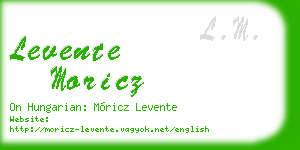 levente moricz business card