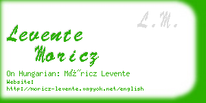 levente moricz business card